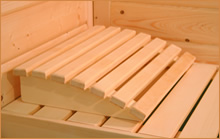 poggiatesta in legno sauna finlandese