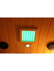 SAUNA AD INFRAROSSI ANGOLARE 3-4 POSTI CON IRRADIATORI IN CARBONIO FULL OPTIONAL