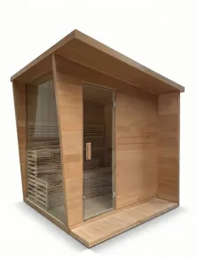 Sauna Finlandese da Esterno con Vetrata Panoramica I Più Relax®