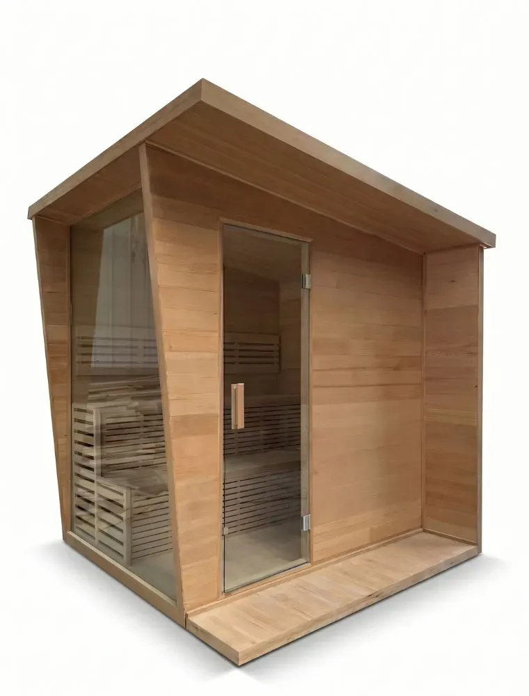 Sauna Finlandese da Esterno con Vetrata Panoramica I Più Relax®