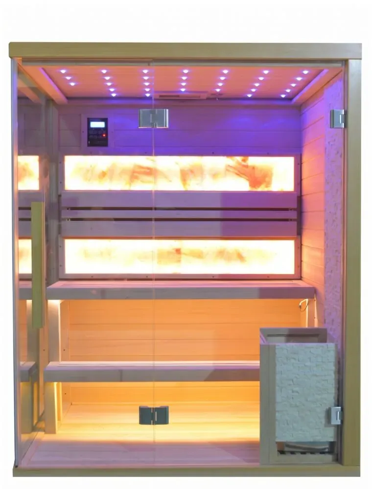 Sauna 3 Posti Sale Himalaya, Cielo Stellato e Bluetooth | Più Relax ®