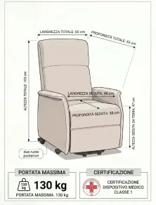 Poltrona Relax 2 Motori con Alzapersona - Compatta e Confortevole