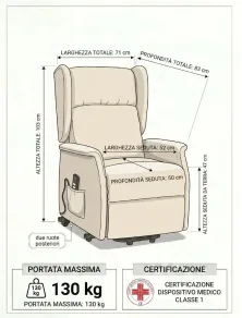 Poltrona Relax 2 Motori con Alzapersona | Dispositivo Medico Classe 1