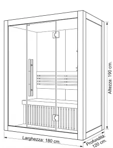 Sauna Finlandese Tradizionale 4 Posti | Con Cielo Stellato Audio Bluetooth