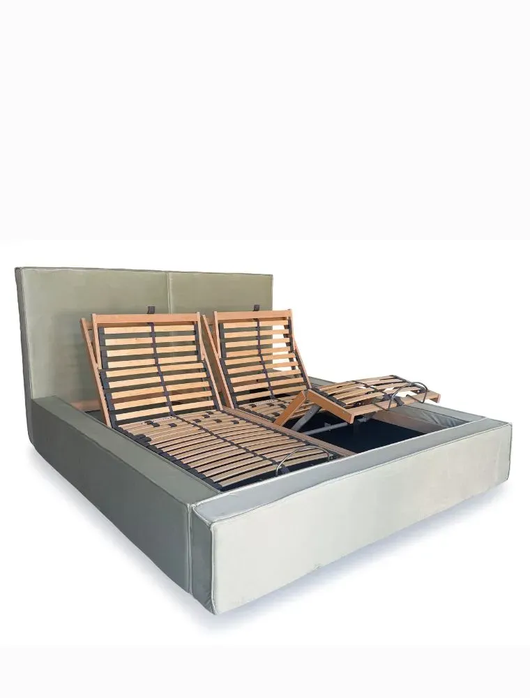 Letto Matrimoniale Velluto con Contenitore e Rete Motorizzata | Più Relax®