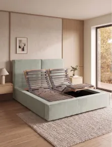 Letto Matrimoniale Velluto con Contenitore e Rete Motorizzata | Più Relax®