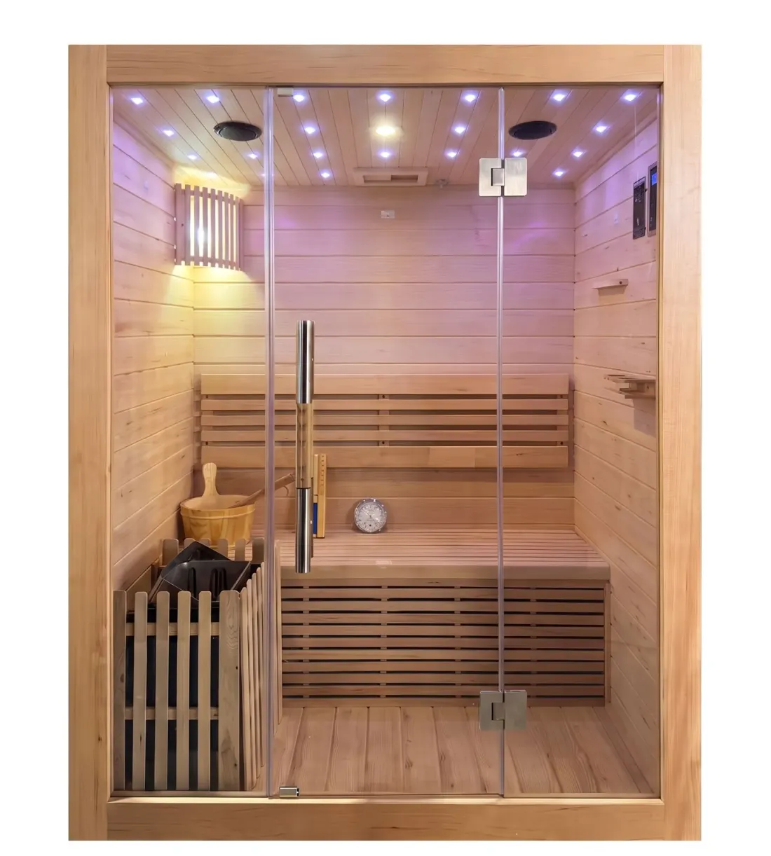 Sauna Finlandese 3 Posti con Cielo Stellato e Bluetooth | Più Relax ®