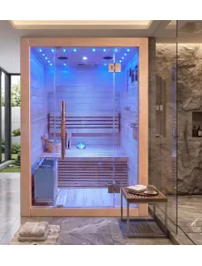 Sauna Finlandese 2 Posti con Cielo Stellato e Bluetooth | Più Relax ®