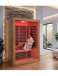 Sauna Infrarossi 2 Posti Carbonio | Bluetooth e Cromoterapia | Più Relax®