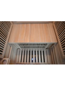 sauna ad infrarossi con irradiatori in carbonio bianca.