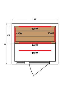 sauna ad infrarossi con irradiatori in carbonio bianca.