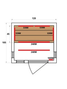 Sauna Infrarossi 2 Posti Bluetooth e Cromoterapia | 120x105 cm