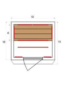 SAUNA AD INFRAROSSI 2 POSTI CON IRRADIATORI IN CARBONIO FULL OPTIONAL