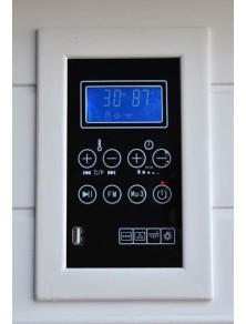 sauna infrarossi 2-3 posti angolare bianca con irradiatori n carbonio