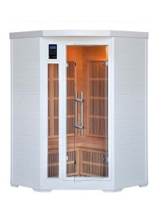 sauna infrarossi 2-3 posti angolare bianca con irradiatori n carbonio