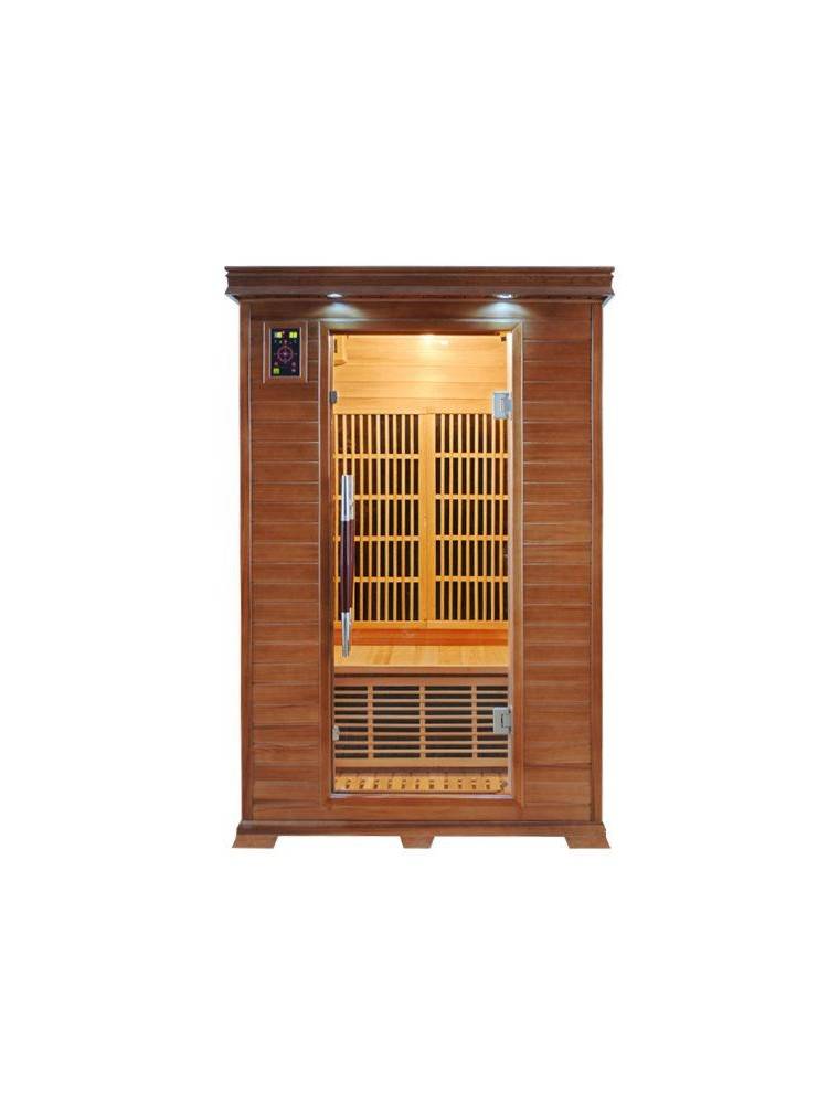sauna infrarossi carbonio 2 posti in legno cedro rosso