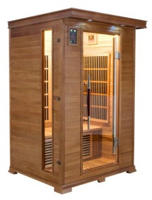sauna infrarossi carbonio 2 posti in legno cedro rosso