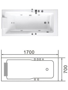 vasca idromassaggio 1 posto misura 170x70