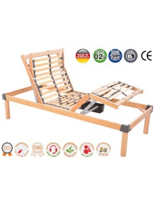 rete elettrica motorizzata a doghe in legno con materasso 80x200