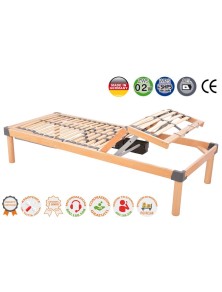 rete elettrica motorizzata a doghe in legno con materasso 80x200