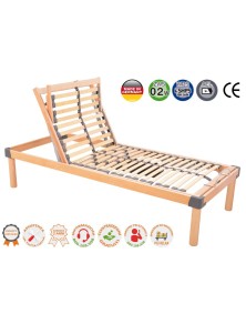 rete elettrica motorizzata a doghe con materasso in memory 80x200