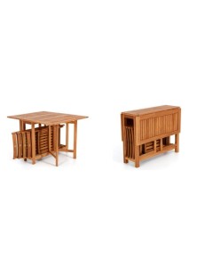 tavolo da giardinoin legno pieghevole con sedie