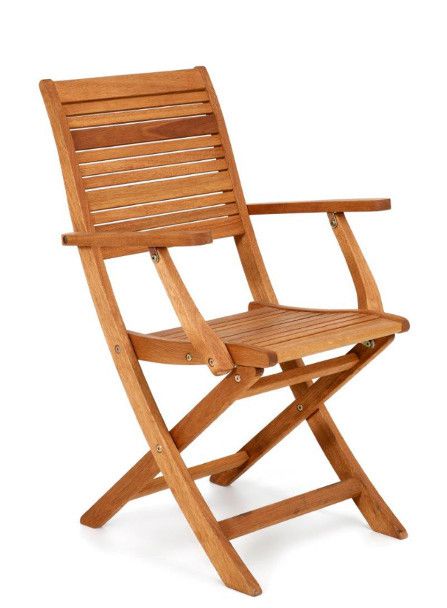 sedia da giardino con braccioli in legno