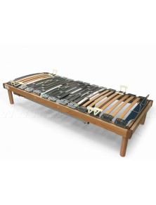RETE ELETTRICA MOTORIZZATA A DOGHE IN LEGNO RINFORZATA PESO MASSIMO 200 KG CON MATERASSO IN MEMORY ALOE SFODERABILE