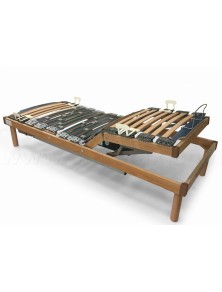 RETE ELETTRICA MOTORIZZATA A DOGHE IN LEGNO RINFORZATA PESO MASSIMO 200 KG CON MATERASSO IN MEMORY ALOE SFODERABILE