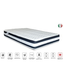 RETE IN FAGIO A DOGHE IN LEGNO CON MATERASSO IN MEMORY VITAMINIC CON RIVESTIMENTO IN SILVER SFODERABILE UNA PIAZZA E MEZZA