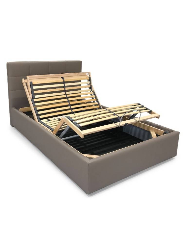 letto contenitore una piazza e mezza con rete motorizata elettrica