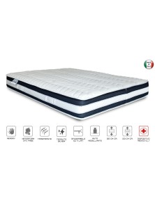 LETTO MATRIMONIALE CONTENITORE CON MATERASSO ORTOPEDICO IN MEMORY VITAMINIC RIVESTIMENTO FIBRA D'ARGENTO SFODERABILE
