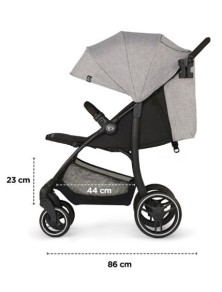 passeggino regolabile con filtro solare sulla capottina, coprigambe, parapioggia e portabicchiere