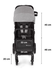 passeggino regolabile con filtro solare sulla capottina, coprigambe, parapioggia e portabicchiere