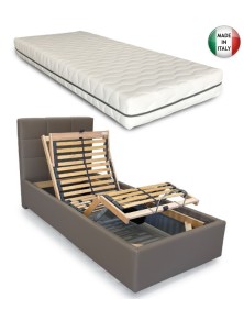 letto singolo con rete motorizata wireless e materasso ortopedico