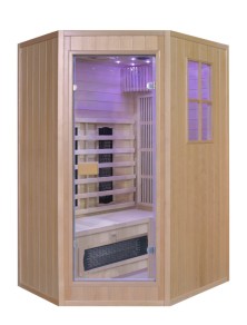 sauna combinata 2 posti ad infrarossi e finlandese con stufa harvia