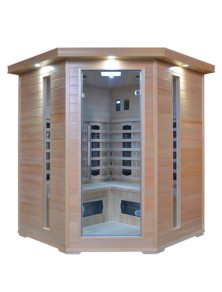 sauna ad infrarossi 4 posti angolare completa di optional
