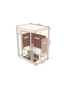 SAUNA AD INFRAROSSI 2 POSTI CON IRRADIATORI IN CARBONIO FULL OPTIONAL
