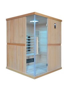 SAUNA AD INFRAROSSI 3 POSTI CON RADIATORI CARBONIO E CERAMICA FULL OPTIONAL CORNICE ESTERNA LED