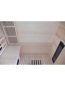SAUNA AD INFRAROSSI 3 POSTI CON RADIATORI CARBONIO E CERAMICA FULL OPTIONAL CORNICE ESTERNA LED
