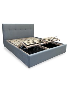 letto matrimoniale contenitore con rete elettrica motorizzata