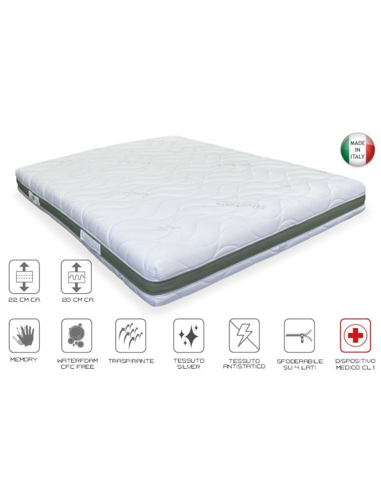 DUÉRMETE ONLINE - Pack Materasso viscoelastico Pocket Visco Reversibile + Letto in legno pieghevole grande capacità | Colore wengé 105 x 190