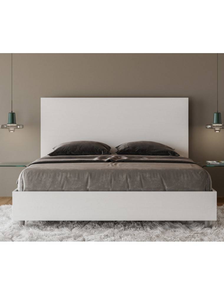LETTO MATRIMONIALE BIANCO FRASSINO