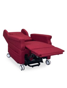 Poltrona relax 2 motori per anziani e disabili alza persona con 4 ruote braccioli estraibili e maniglione
