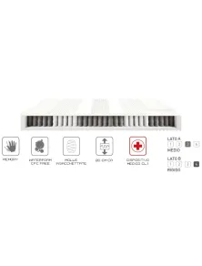Materasso una piazza e mezza a molle insacchettate e memory con rivestimento sfoderabile in silver