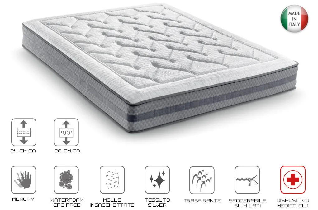 Beliani - Materasso A Molle Insacchettate In Gel Pleasant Media Durezza