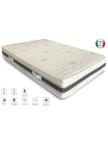 RETE MOTORIZZATA UNA PIAZZA E MEZZA A DOGHE AMMORTIZZATE TELECOMANDO WIRELESS CON MATERASSO MEMORY 7 ZONE DI PORTANZA ALOE VERA
