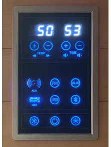 Sauna ad infrarossi 2 posti full optional con radiatori al carbonio cromoterapia e led interni temperatura sauna infrarossi 65°C
