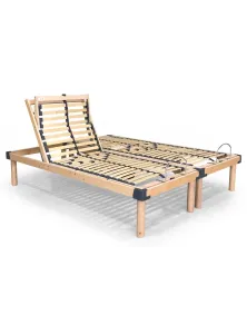 RETE MATRIMONIALE MOTORIZZATA INDIPENDENTE CON DUE MATERASSI SINGOLI IN WATERFOAM A 7 ZONE DI PORTANZA SFODERABILE