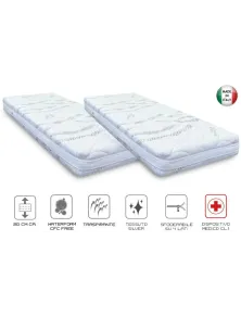 Rete motorizzata elettrica matrimoniale con telecomando senza fili inclusa di due materassi in waterfoam a 7 zone di portanza